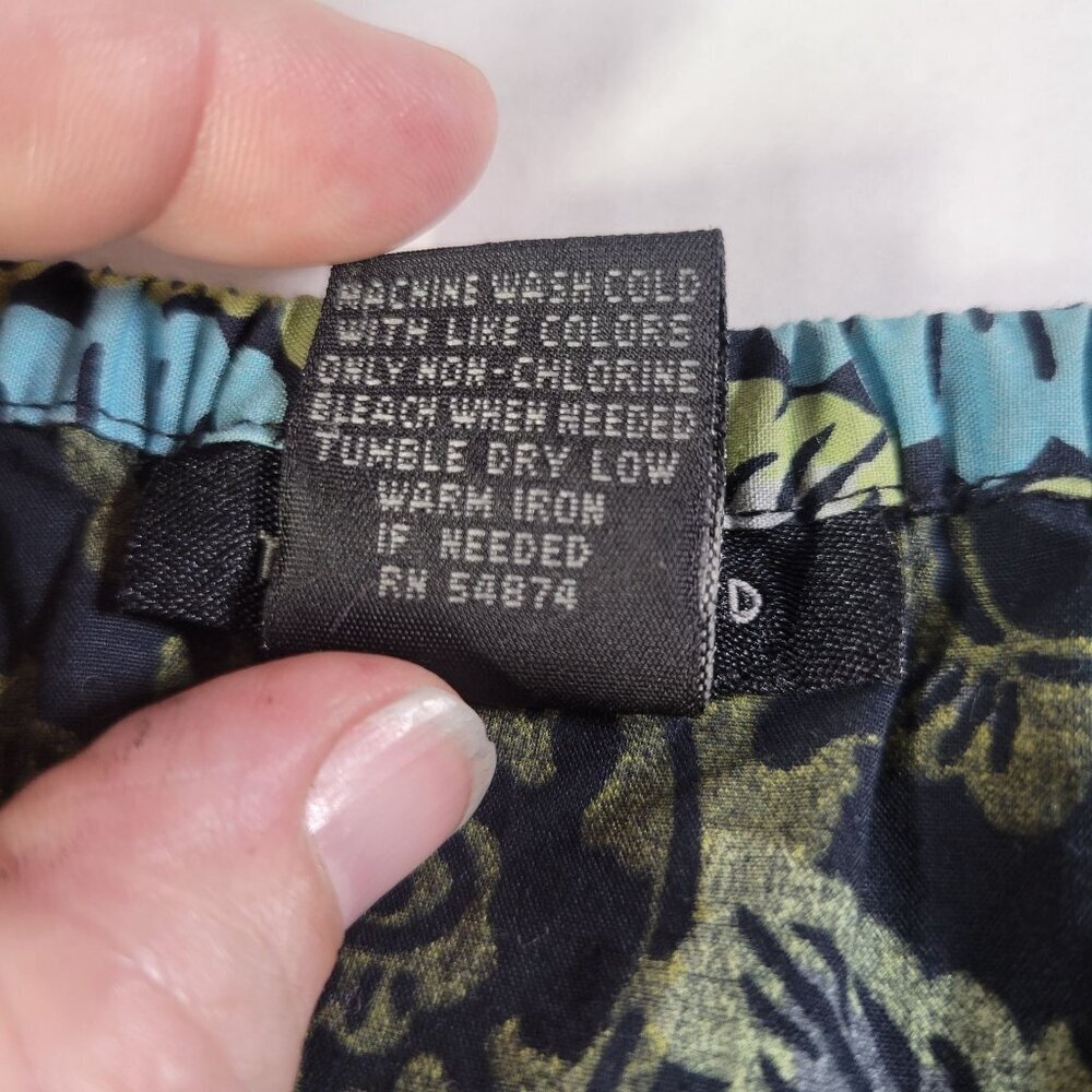 The Limited Black/Green/Blue Cotton Floral A-Line Skirt Size Small - Picture 3 of 6
